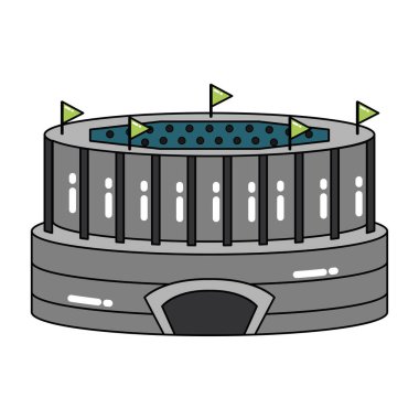 İzole edilmiş 3D stadyum ikonu Modern bina