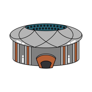İzole edilmiş 3D stadyum ikonu Modern bina