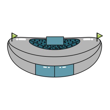 İzole edilmiş 3D stadyum ikonu Modern bina