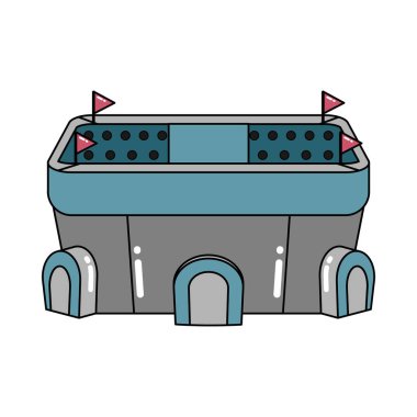 İzole edilmiş 3D stadyum ikonu Modern bina