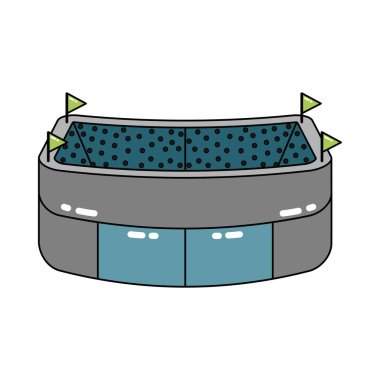 İzole edilmiş 3D stadyum ikonu Modern bina