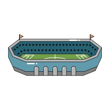 İzole edilmiş 3D stadyum ikonu Modern bina