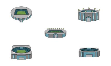 3D stadyum simgeleri kümesi