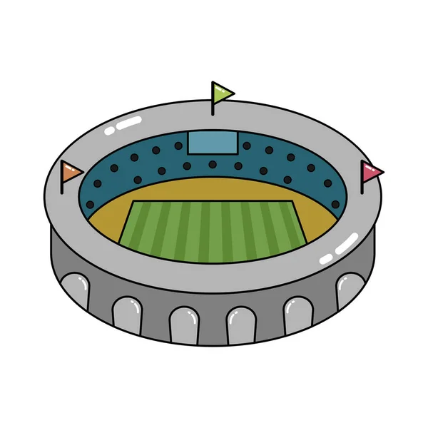 Icono aislado del estadio 3D Edificio moderno — Vector de stock