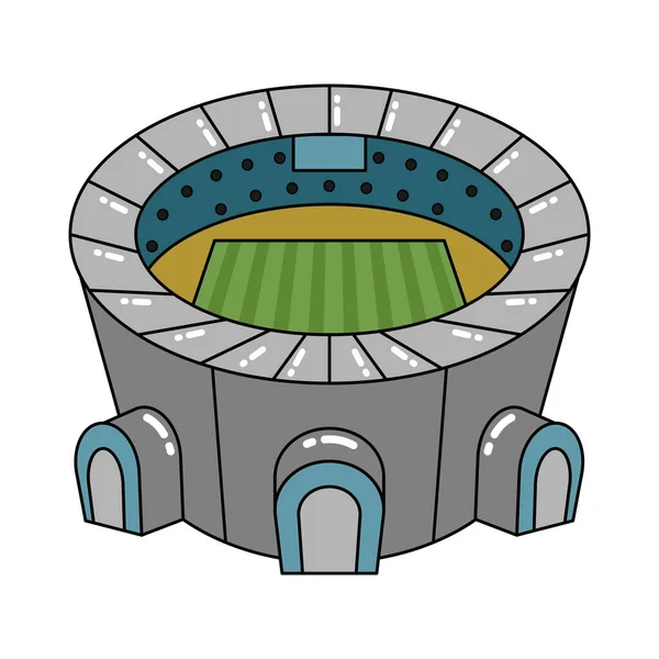 Geïsoleerd 3D stadion icoon Modern gebouw — Stockvector