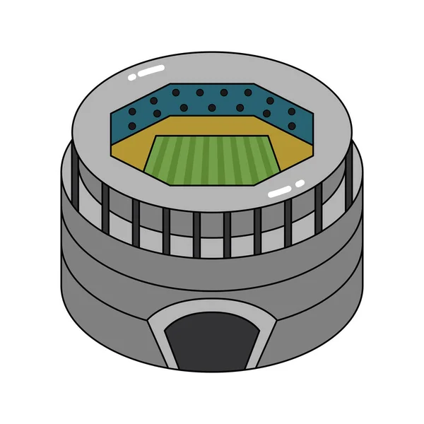Isolé icône du stade 3D Bâtiment moderne — Image vectorielle