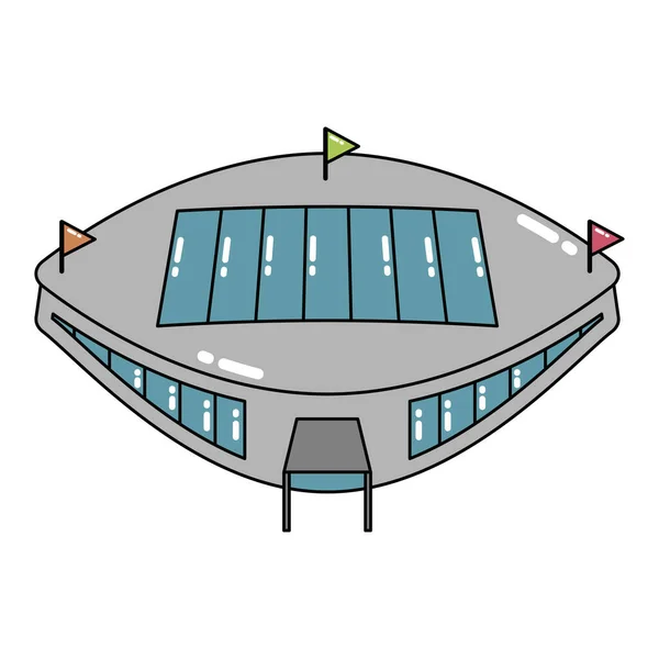Ícone isolado do estádio 3D Edifício moderno — Vetor de Stock