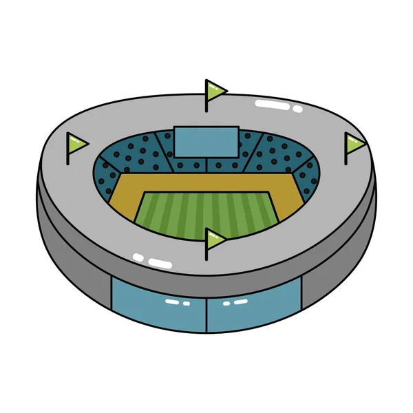 Ícone isolado do estádio 3D Edifício moderno — Vetor de Stock