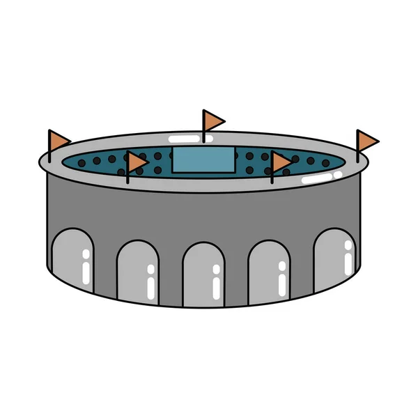 Ícone isolado do estádio 3D Edifício moderno — Vetor de Stock