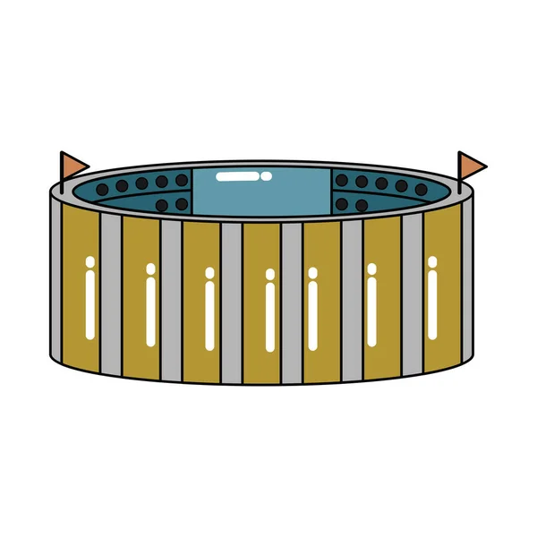 Icono aislado del estadio 3D Edificio moderno — Vector de stock