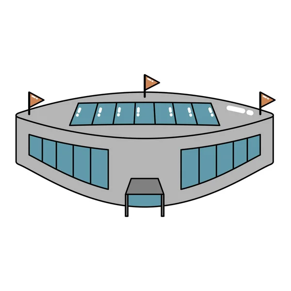 Μεμονωμένο 3D γήπεδο εικονίδιο Σύγχρονο κτίριο — Διανυσματικό Αρχείο