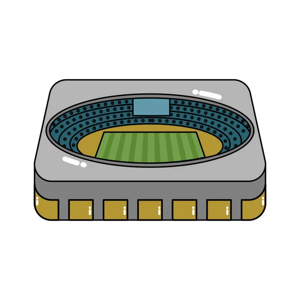 Icono aislado del estadio 3D Edificio moderno — Vector de stock