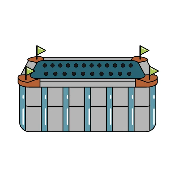 Ícone isolado do estádio 3D Edifício moderno — Vetor de Stock