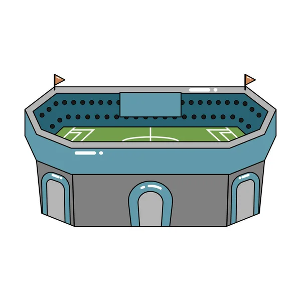 孤立的3D体育场图标现代建筑 — 图库矢量图片