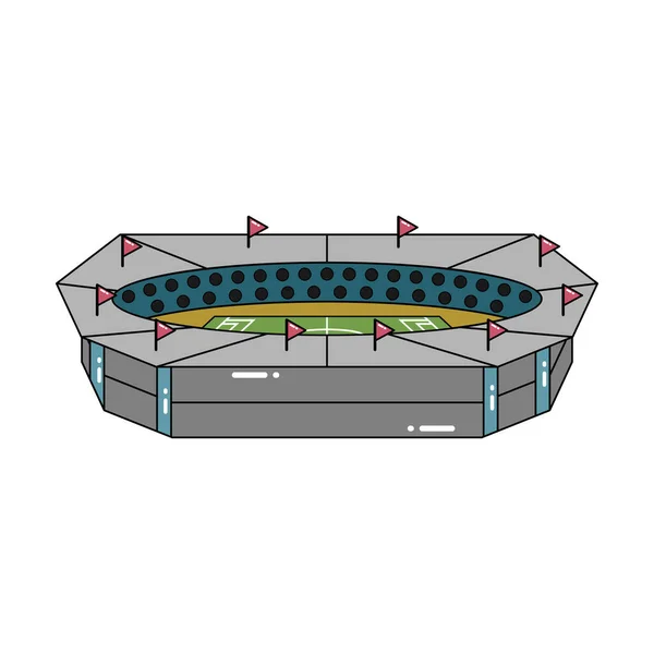 Icono aislado del estadio 3D Edificio moderno — Vector de stock