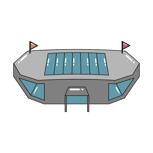 隔離された3Dスタジアムのアイコン現代的な建物 — ストックベクタ
