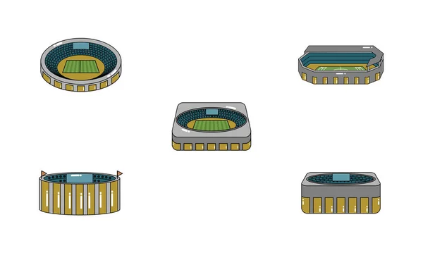 Набор значков 3D стадионов — стоковый вектор