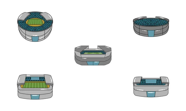 Uppsättning av 3D stadion ikoner — Stock vektor