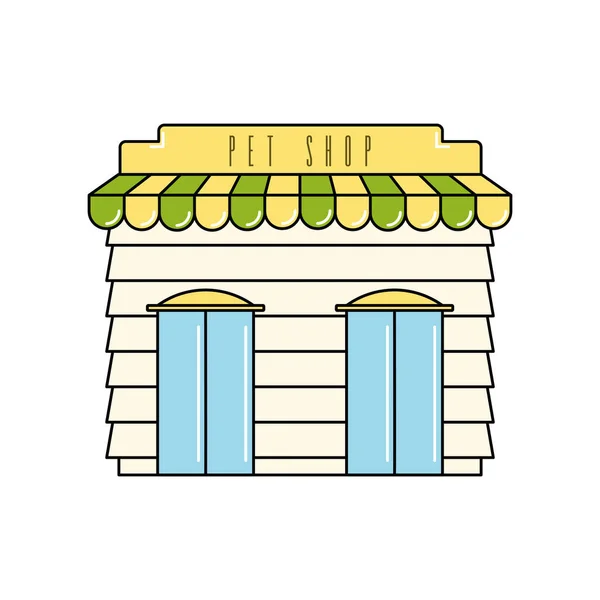 Icono de edificio de tienda de mascotas aislado — Archivo Imágenes Vectoriales