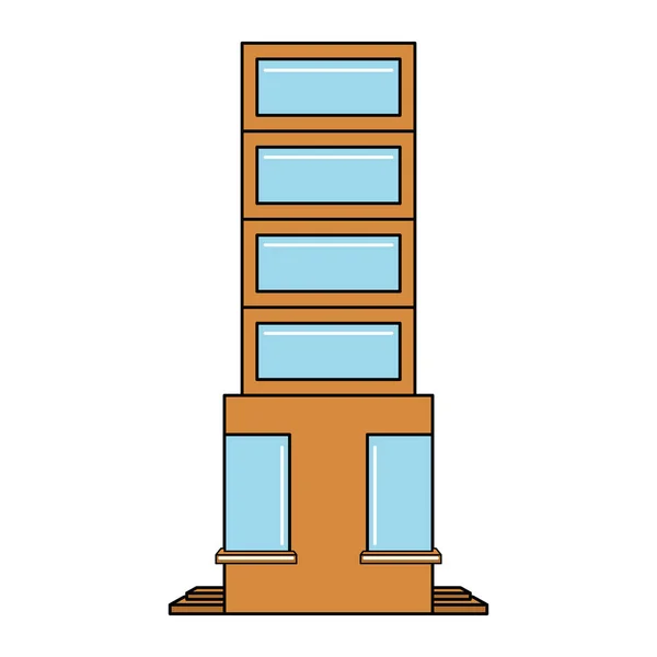 Isolée icône de bâtiment de magasin de ville — Image vectorielle