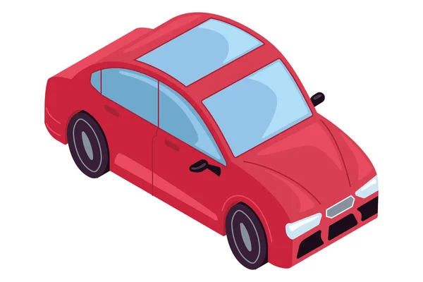 İzole edilmiş 3d kırmızı araba simgesi — Stok Vektör