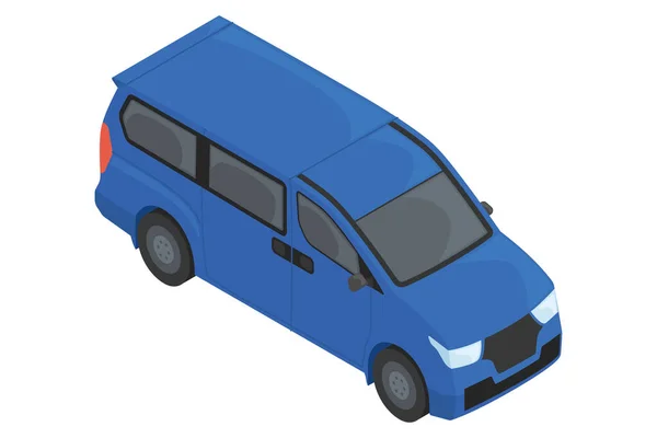 Isolé 3d bleu van icône de voiture — Image vectorielle