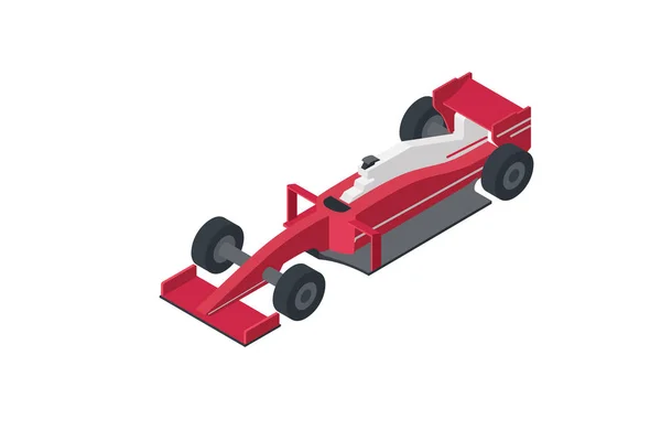 Isolado 3d vermelho fórmula de corrida um ícone de carro — Vetor de Stock