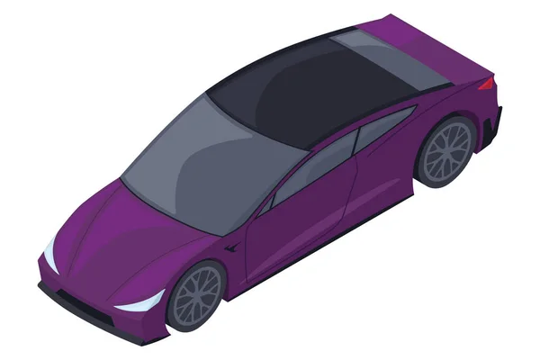 Icono de coche de carreras púrpura 3d aislado — Vector de stock