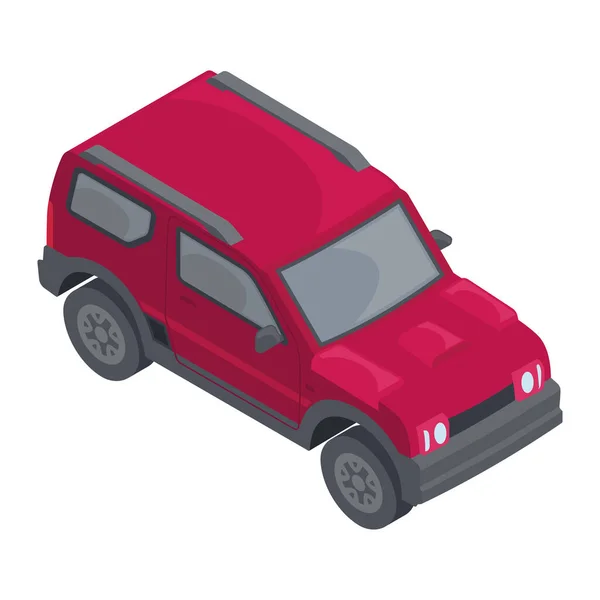 Icono aislado 3d camioneta roja — Archivo Imágenes Vectoriales