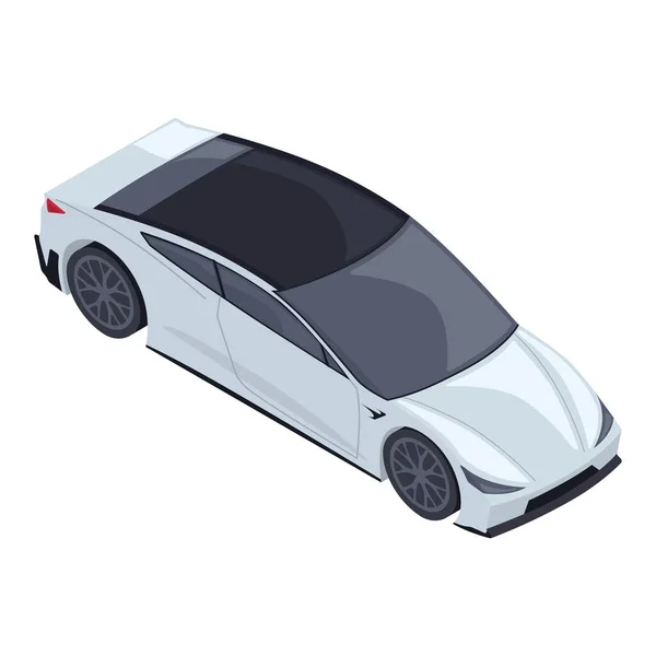 Icono aislado 3d coche blanco urbano — Vector de stock