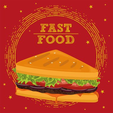 Domatesli izole sandviç menüsü fast food imajı