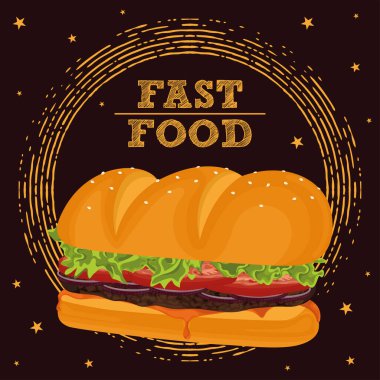 Domatesli izole sandviç menüsü fast food imajı