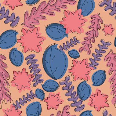 Sonbahar yapraklı renkli arkaplan deseni