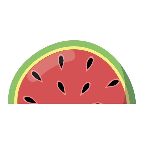 Fatia colorida isolada do ícone da melancia —  Vetores de Stock