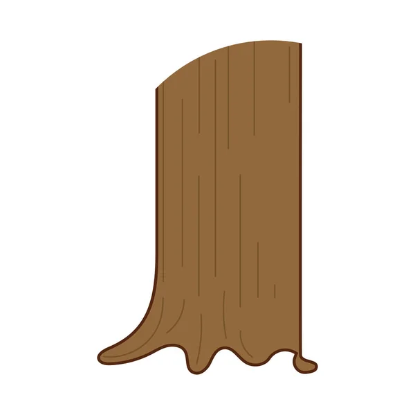 Icono plano de madera aislada — Vector de stock