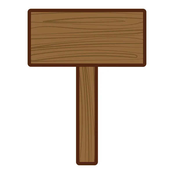 Geïsoleerde houten lege seinpaal — Stockvector