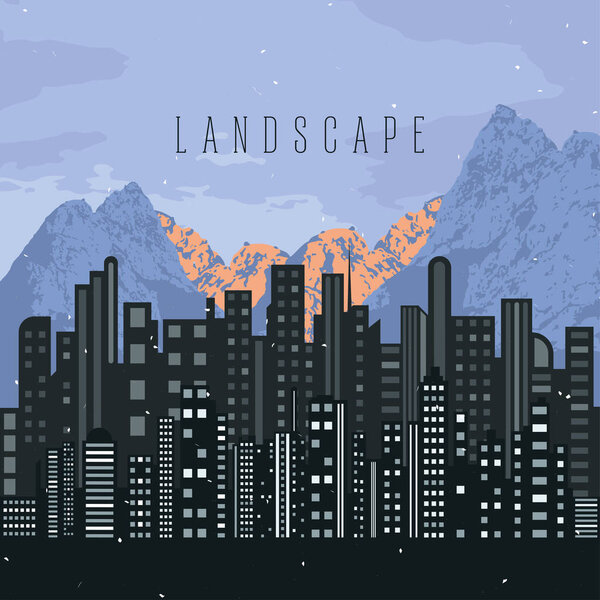 City landscape next to the mountains