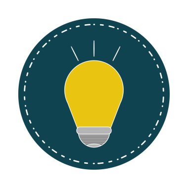 Bir çıkartma okul ikonu üzerinde izole edilmiş ampul