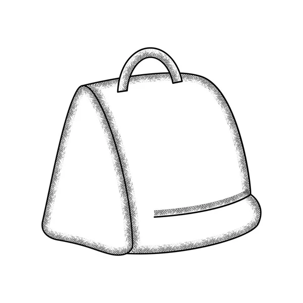 Ícone de fornecimento de escola de sacola vintage isolado — Vetor de Stock