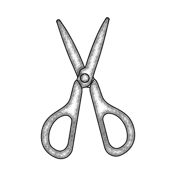 Isolated vintage sketch of a scissors school supply icon — Stock Vector
