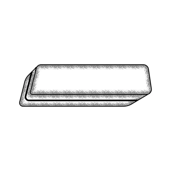 Izolovaný ročník náčrtu guma školní zásobovací ikony — Stockový vektor