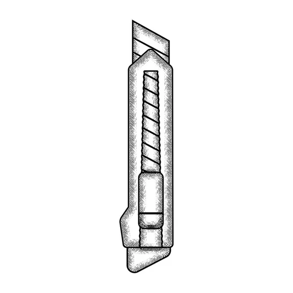 Изолированный винтажный набросок иконы школьного скальпеля — стоковый вектор