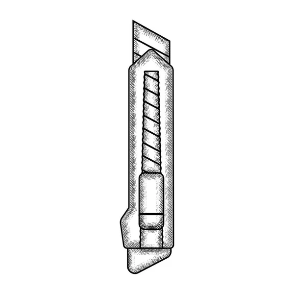 Esquisse vintage isolée d'une icône d'approvisionnement scolaire scalpel — Image vectorielle