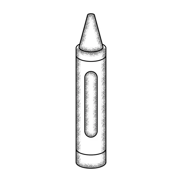 Esbozo vintage aislado de un icono de suministro escolar de lápiz — Archivo Imágenes Vectoriales