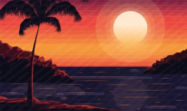 Denizde gün batımı Yaz manzarası