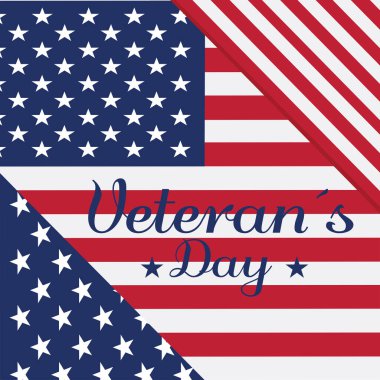 Mutlu gaziler günü kartı. Birleşik Devletler Bayrağı.