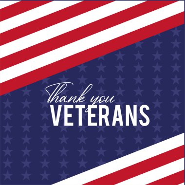 Mutlu gaziler günü kartı. Birleşik Devletler Bayrağı.