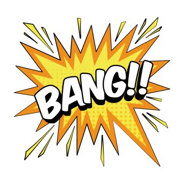 Yarım ton efektli izole edilmiş sarı çizgi roman ifadesi.