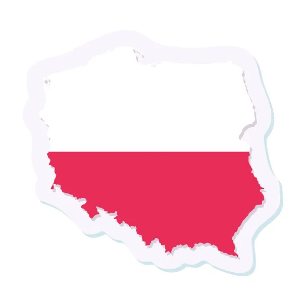 Mapa aislado de Polonia con su bandera — Vector de stock