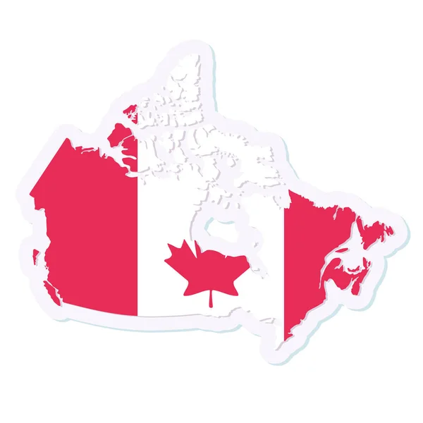 Isolated map of Canada with its flag — Stock Vector